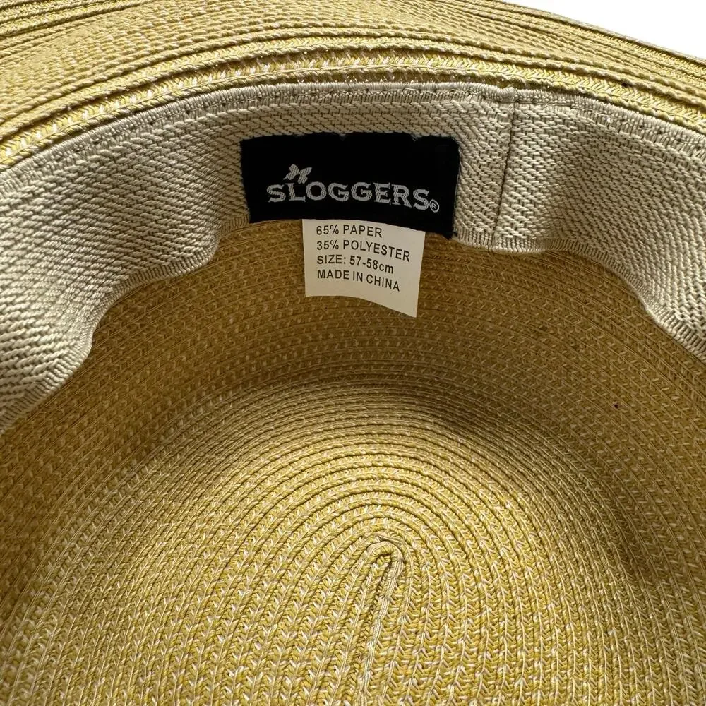SLOGGERS Tan Braided Womens Sun Hat UPF 50+ Size: 57-58cm Brown Wide Brim